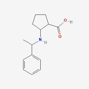 molecular formula C14H19NO2 B12288729 (1R,2R)-2-((R)-1-phenylethylamino)cyclopentanecarboxylicacid 