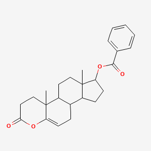 molecular formula C25H30O4 B12288735 (9a,11a-dimethyl-7-oxo-2,3,3a,3b,4,8,9,9b,10,11-decahydro-1H-indeno[5,4-f]chromen-1-yl) benzoate 