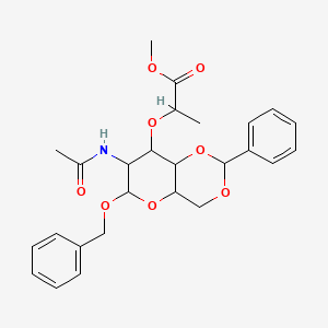 molecular formula C26H31NO8 B12288763 Benzyl N-Acetyl-4,6-O-benzylidene-alpha-isomuramic Acid Methyl Ester 