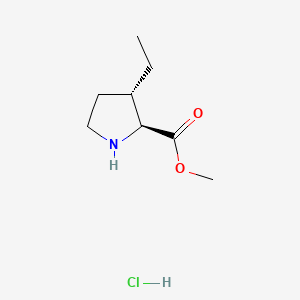 molecular formula C8H16ClNO2 B12288806 methyl (2S,3S)-3-ethylpyrrolidine-2-carboxylate;hydrochloride 