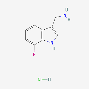 molecular formula C9H10ClFN2 B12288873 3-(Aminomethyl)-7-fluoro-1H-indole hydrochloride 