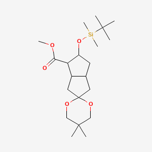 (3'aS,4'R,5'R,6'aR)-5'-[[(1,1-Dimethylethyl)dimethylsilyl]oxy]hexahydro-5,5-dimethylspiro[1,3-dioxane-2,2'(1'H)-pentalene]-4'-carboxylicAcidMethylEster