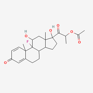 [1-(9-Fluoro-11,17-dihydroxy-10,13-dimethyl-3-oxo-6,7,8,11,12,14,15,16-octahydrocyclopenta[a]phenanthren-17-yl)-1-oxopropan-2-yl] acetate