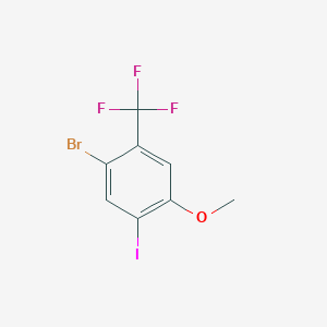 molecular formula C8H5BrF3IO B12288964 1-Bromo-5-iodo-4-methoxy-2-(trifluoromethyl)benzene 