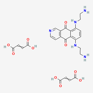 molecular formula C25H27N5O10 B1228900 Benz(g)isoquinoline-5,10-dione, 6,9-bis((2-aminoethyl)amino)-, (2Z)-2-butenedioate (1:2) 