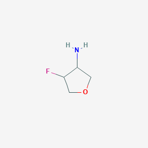 molecular formula C4H8FNO B12289026 4-Fluorotetrahydrofuran-3-amine 