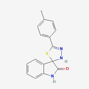 molecular formula C16H13N3OS B1228905 5'-(4-methylphenyl)-2-spiro[1H-indole-3,2'-3H-1,3,4-thiadiazole]one 