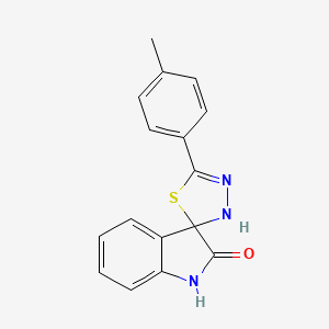 molecular formula C16H13N3OS B1228905 5'-(4-甲基苯基)-2-螺[1H-吲哚-3,2'-3H-1,3,4-噻二唑]酮 