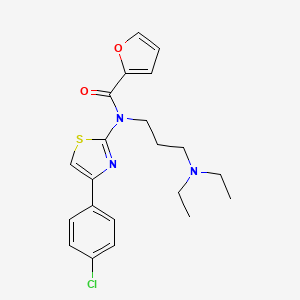 molecular formula C21H24ClN3O2S B1228908 N-[4-(4-氯苯基)-2-噻唑基]-N-[3-(二乙氨基)丙基]-2-呋喃甲酰胺 