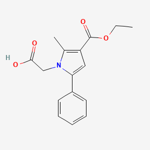 molecular formula C16H17NO4 B1228910 1H-Pyrrole-1-acetic acid, 3-(ethoxycarbonyl)-2-methyl-5-phenyl- CAS No. 679797-47-8