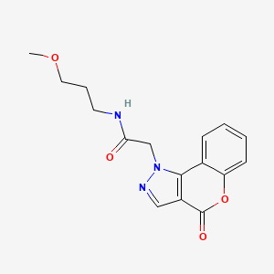 molecular formula C16H17N3O4 B1228916 N-(3-甲氧基丙基)-2-(4-氧代-1-[1]苯并吡喃[4,3-c]吡唑基)乙酰胺 