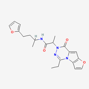 molecular formula C21H24N4O4 B1228917 2-(1-乙基-4-氧代-3-呋喃[3,4]吡咯并[3,5-c][1,2,4]三嗪基)-N-[4-(2-呋喃基)丁-2-基]丙酰胺 