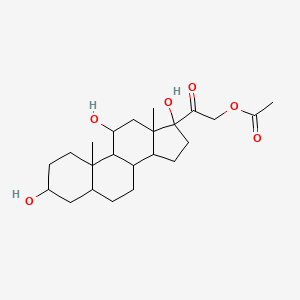 molecular formula C23H36O6 B12289195 3beta,11beta,17,21-tetrahydroxy-5beta-pregnan-20-one 21-Acetate 