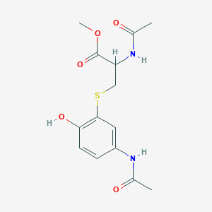 molecular formula C14H18N2O5S B12289216 3-(N-Acetyl-L-cystein-S-YL) acetaminophen, methyl ester 