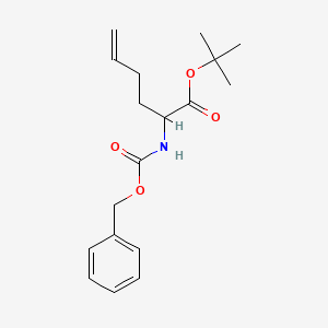 molecular formula C18H25NO4 B12289219 Tert-butyl 2-(phenylmethoxycarbonylamino)hex-5-enoate 