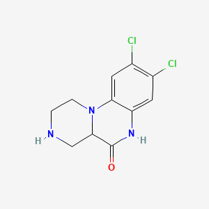 molecular formula C11H11Cl2N3O B1228924 8,9-二氯-1,2,3,4,4a,6-六氢吡嗪并[1,2-a]喹喔啉-5-酮 