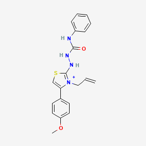 molecular formula C20H21N4O2S+ B1228927 1-[[4-(4-Methoxyphenyl)-3-prop-2-enyl-2-thiazol-3-iumyl]amino]-3-phenylurea 