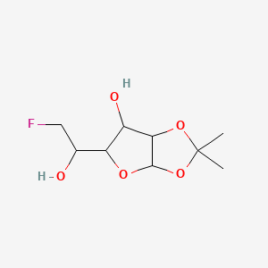 molecular formula C9H15FO5 B12289303 5-(2-Fluoro-1-hydroxyethyl)-2,2-dimethyl-3a,5,6,6a-tetrahydrofuro[2,3-d][1,3]dioxol-6-ol 