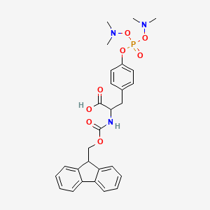 molecular formula C28H32N3O8P B12289353 3-[4-[bis(dimethylaminooxy)phosphoryloxy]phenyl]-2-(9H-fluoren-9-ylmethoxycarbonylamino)propanoic acid 