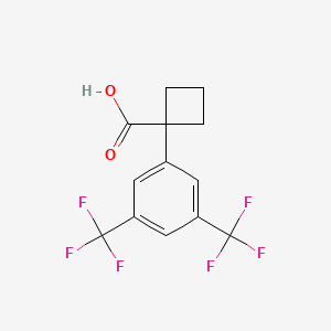 molecular formula C13H10F6O2 B12289359 1-[3,5-Bis(trifluoromethyl)phenyl]cyclobutanecarboxylic Acid 