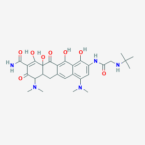 molecular formula C29H37N5O8 B12289363 9-[[2-(tert-butylamino)acetyl]amino]-4,7-bis(dimethylamino)-1,10,11,12a-tetrahydroxy-3,12-dioxo-4a,5-dihydro-4H-tetracene-2-carboxamide 