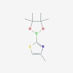 molecular formula C10H16BNO2S B12289366 4-methyl-2-(4,4,5,5-tetramethyl-1,3,2-dioxaborolan-2-yl)Thiazole 