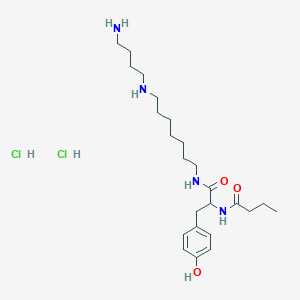 N-[1-({7-[(4-Aminobutyl)amino]heptyl}carbamoyl)-2-(4-hydroxyphenyl)ethyl]butanamide dihydrochloride