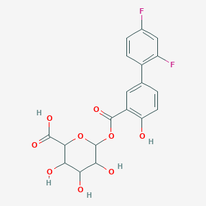 6-[5-(2,4-Difluorophenyl)-2-hydroxybenzoyl]oxy-3,4,5-trihydroxyoxane-2-carboxylic acid