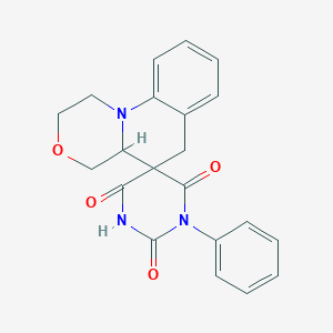molecular formula C21H19N3O4 B1228938 1-phenylspiro[1,3-diazinane-5,5'-2,4,4a,6-tetrahydro-1H-[1,4]oxazino[4,3-a]quinoline]-2,4,6-trione 