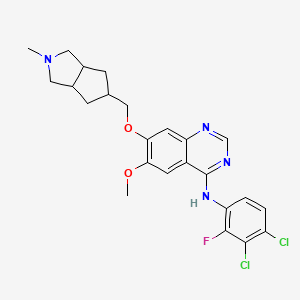 7-[[(3aS,6aR)-2-methyl-3,3a,4,5,6,6a-hexahydro-1H-cyclopenta[c]pyrrol-5-yl]methoxy]-N-(3,4-dichloro-2-fluorophenyl)-6-methoxyquinazolin-4-amine