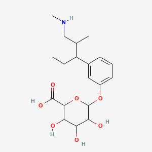 molecular formula C19H29NO7 B12289425 3-[(1R,2R)-1-Ethyl-2-methyl-3-(methylamino)propyl]phenyl beta-D-Glucopyranosiduronic Acid 