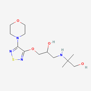 molecular formula C13H24N4O4S B12289438 2-[[2-Hydroxy-3-[(4-morpholin-4-yl-1,2,5-thiadiazol-3-yl)oxy]propyl]amino]-2-methylpropan-1-ol 