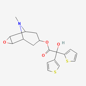 (9-Methyl-3-oxa-9-azatricyclo[3.3.1.02,4]nonan-7-yl) 2-hydroxy-2-thiophen-2-yl-2-thiophen-3-ylacetate