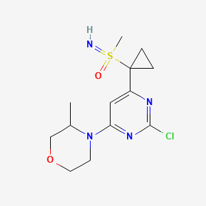 molecular formula C13H19ClN4O2S B12289567 [1-[2-chloro-6-[(3R)-3-methylmorpholin-4-yl]pyrimidin-4-yl]cyclopropyl]-imino-methyl-oxo-lambda6-sulfane 