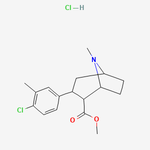 molecular formula C17H23Cl2NO2 B12289590 Methyl 3-(4-chloro-3-methylphenyl)-8-methyl-8-azabicyclo[3.2.1]octane-2-carboxylate;hydrochloride 