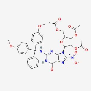 [(2R,3R,4R,5R)-3,4-bis(acetyloxy)-5-(2-{[bis(4-methoxyphenyl)(phenyl)methyl]amino}-8-nitro-6-oxo-6,9-dihydro-1H-purin-9-yl)oxolan-2-yl]methyl acetate