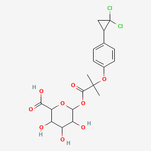 molecular formula C19H22Cl2O9 B12289672 6-[2-[4-(2,2-Dichlorocyclopropyl)phenoxy]-2-methylpropanoyl]oxy-3,4,5-trihydroxyoxane-2-carboxylic acid 