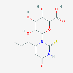 3,4,5-Trihydroxy-6-(4-oxo-6-propyl-2-sulfanylidenepyrimidin-1-yl)oxane-2-carboxylic acid