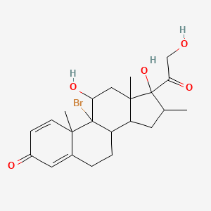 molecular formula C22H29BrO5 B12289684 9-Bromo-11,17-dihydroxy-17-(2-hydroxyacetyl)-10,13,16-trimethyl-6,7,8,11,12,14,15,16-octahydrocyclopenta[a]phenanthren-3-one 