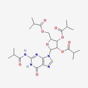 molecular formula C26H37N5O9 B12289758 2-Isobutyramido Guanosine 2',3',5'-Tris(isobutanoate) 