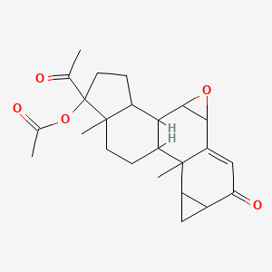 (16-Acetyl-2,17-dimethyl-6-oxo-10-oxahexacyclo[10.7.0.02,8.03,5.09,11.013,17]nonadec-7-en-16-yl) acetate