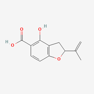molecular formula C12H12O4 B1228979 4-羟基-2-(1-甲基乙烯基)-2,3-二氢苯并呋喃-5-羧酸 