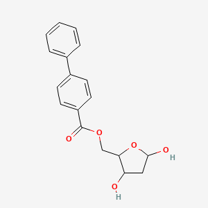 molecular formula C18H18O5 B12289798 (3,5-Dihydroxyoxolan-2-yl)methyl 4-phenylbenzoate 