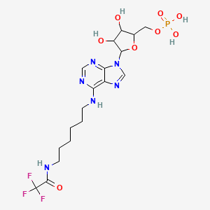 molecular formula C18H26F3N6O8P B12289812 N6-(Trifluoroacetamidohexyl)adenosine5'-Phosphate 