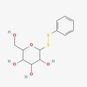 molecular formula C12H16O5S2 B12289828 1-Thio-beta-D-glucopyranose 1-Benzenesulfenothioate 