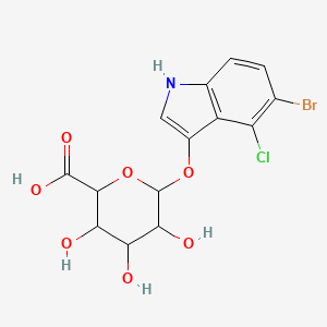 molecular formula C14H13BrClNO7 B1228983 6-[(5-bromo-4-chloro-1H-indol-3-yl)oxy]-3,4,5-trihydroxyoxane-2-carboxylic acid 
