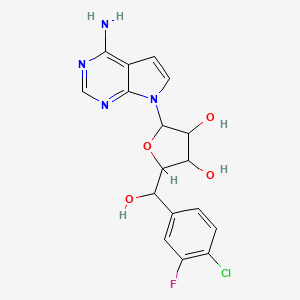 2-(4-Aminopyrrolo[2,3-d]pyrimidin-7-yl)-5-[(4-chloro-3-fluorophenyl)-hydroxymethyl]oxolane-3,4-diol