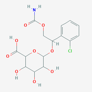 molecular formula C15H18ClNO9 B12289851 6-[2-Carbamoyloxy-1-(2-chlorophenyl)ethoxy]-3,4,5-trihydroxyoxane-2-carboxylic acid 