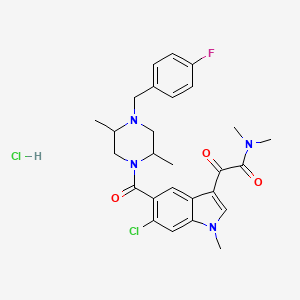 2-[6-chloro-5-[4-[(4-fluorophenyl)methyl]-2,5-dimethylpiperazine-1-carbonyl]-1-methylindol-3-yl]-N,N-dimethyl-2-oxoacetamide;hydrochloride