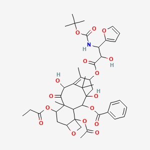 molecular formula C44H55NO16 B12289876 [4-Acetyloxy-15-[3-(furan-2-yl)-2-hydroxy-3-[(2-methylpropan-2-yl)oxycarbonylamino]propanoyl]oxy-1,12-dihydroxy-10,14,17,17-tetramethyl-11-oxo-9-propanoyloxy-6-oxatetracyclo[11.3.1.03,10.04,7]heptadec-13-en-2-yl] benzoate 